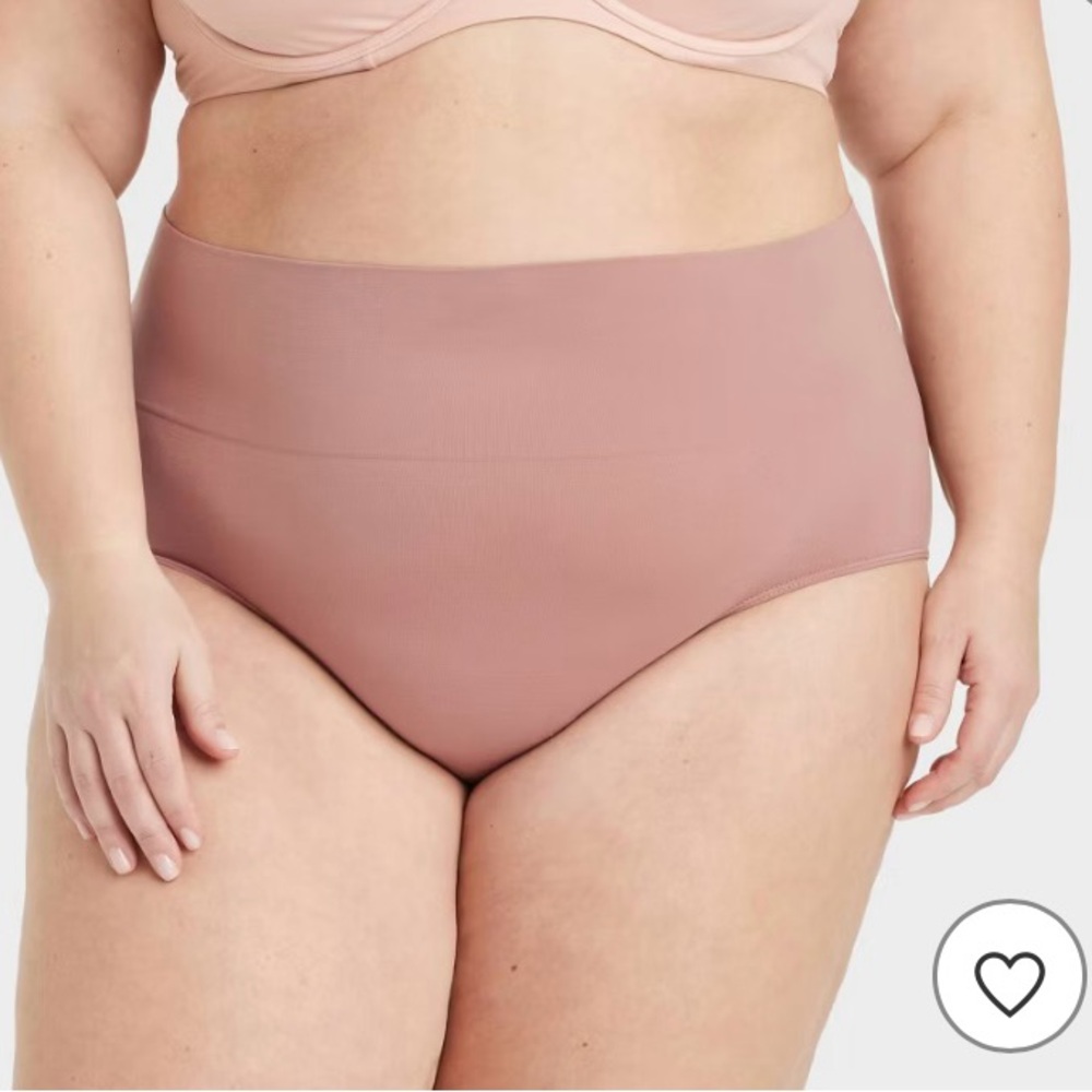 NWT Women Seamless High Waisted Rise Briefs Auden Size 1X Color Tan